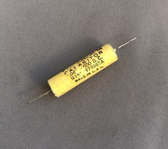 .047 uF 600v Sprague Vitamin Q Capacitor Yellow tone Cap oil PIO used 191P