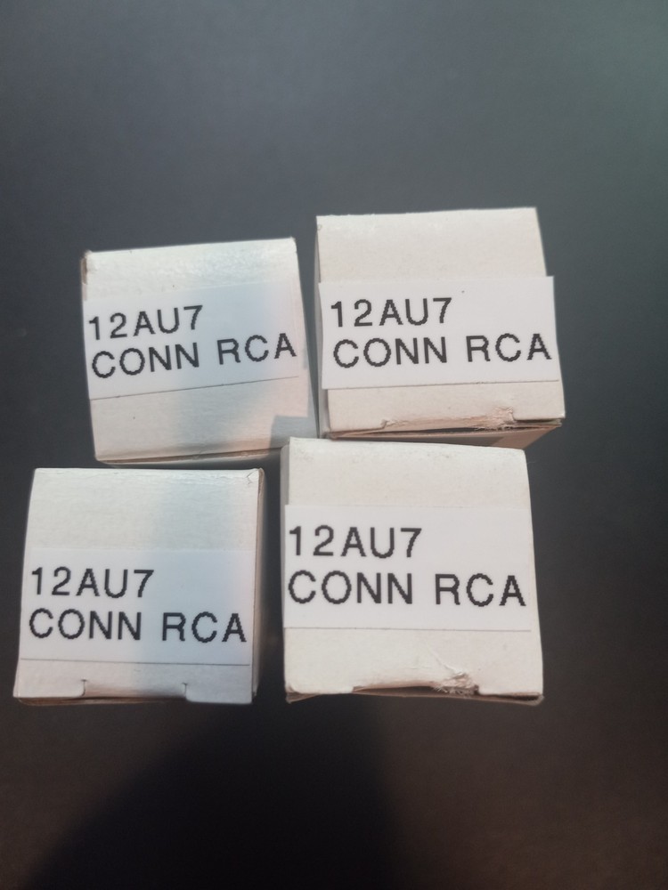 Quad 4 Conn by RCA 12AU7A ECC82 Tubes, Closely Matched, Clr Top, Lg Pl, #2