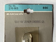 Radio Shack Zener Diodes (2) 12V 1W 276-563 Tandy Archer 🔥NEW NOS💥