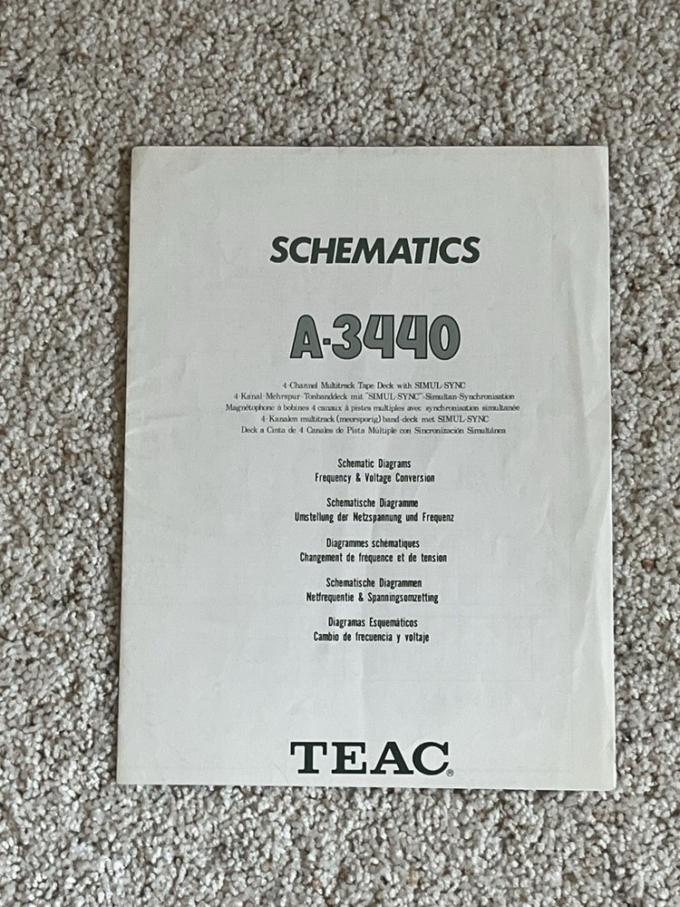 Teac A-3440 Schematic. Good Condition.