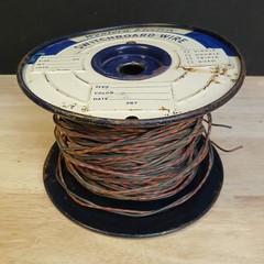 Partial Roll Western Electric 20 Gauge Cloth Covered Wire Double Strand REDBLACK