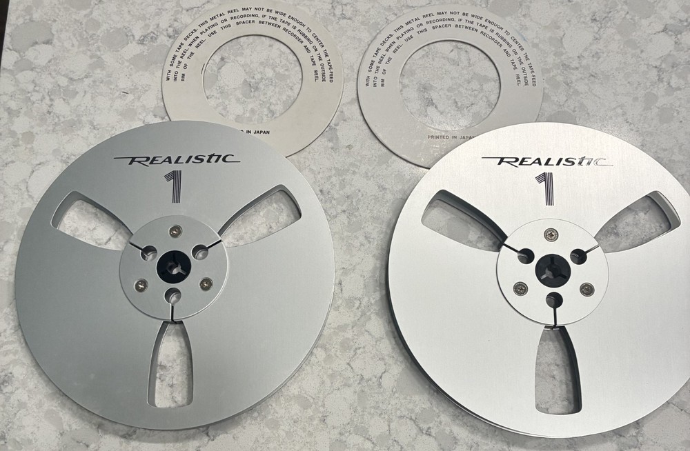 Pair of Vintage Realistic Metal 7″ Take Up Reels No. 44-280 Mint