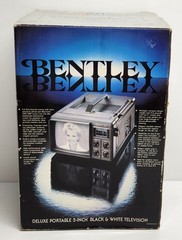 Vintage Bentley Portable 5″ Black &White TV Model 100C Retro Gaming Prop Display