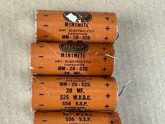 7 Vintage 1961 Astron 20 uf 525v Axial Paper Capacitors TESTED for Fender