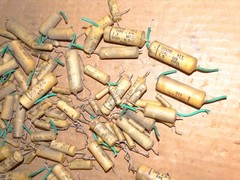 100-Vintage 1950’s Good-All Wax Capacitor Pulls 200 vdc *.02-.25-1.0, etc… #6