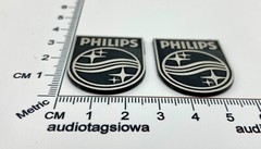 Philips Speakers Badge Logo Pair Incised Acrylic 3D Custom Made 32mm x 25mm