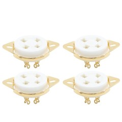 4pcs 4pin U4A Ceramic Tube Socket Base for 300B 811 5U4G AMP DIY Gold Plated