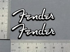 Fender Badge Logo Emblem Nameplate – Premium Silver Pair With Adhesive