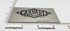 Garrard Swindon Serial Number Plate for Turntable Base Plinth – Custom Made