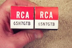 2, NEW, RCA 6SN7GTB, tall bottle, black plates, low D-getter, match pr 1, 6SN7GT