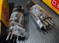One Matched Pair Rare 7062 / E180CC (12AT7) Tubes Philips, SQ Heerlen,Holland