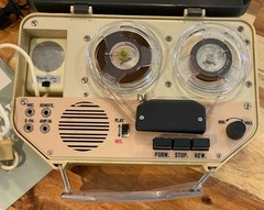 Vintage Hamilton HR-407 4 Transistor Portable Tape Recorder RARE OG Ship Label!