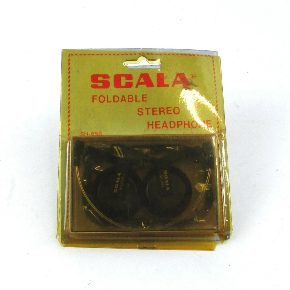 DEADSTOCK VTG 80s Scala Foldable Headphones SH-659 Wired Headband Vintage NOS