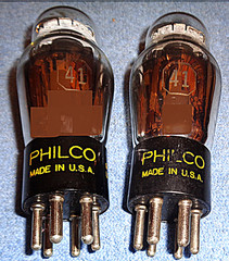 2 Philco Type 41 Vacuum Tubes – 1940’s Audio Pentodes for Vintage AM Radios