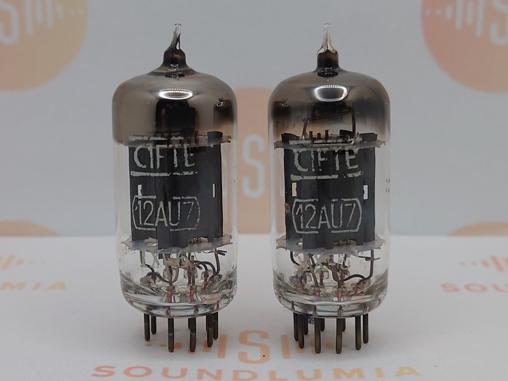Brimar ECC82 Long Blk Plates SQ Getter Matched Pair Rochester, GB ’55 CIFIE LBL