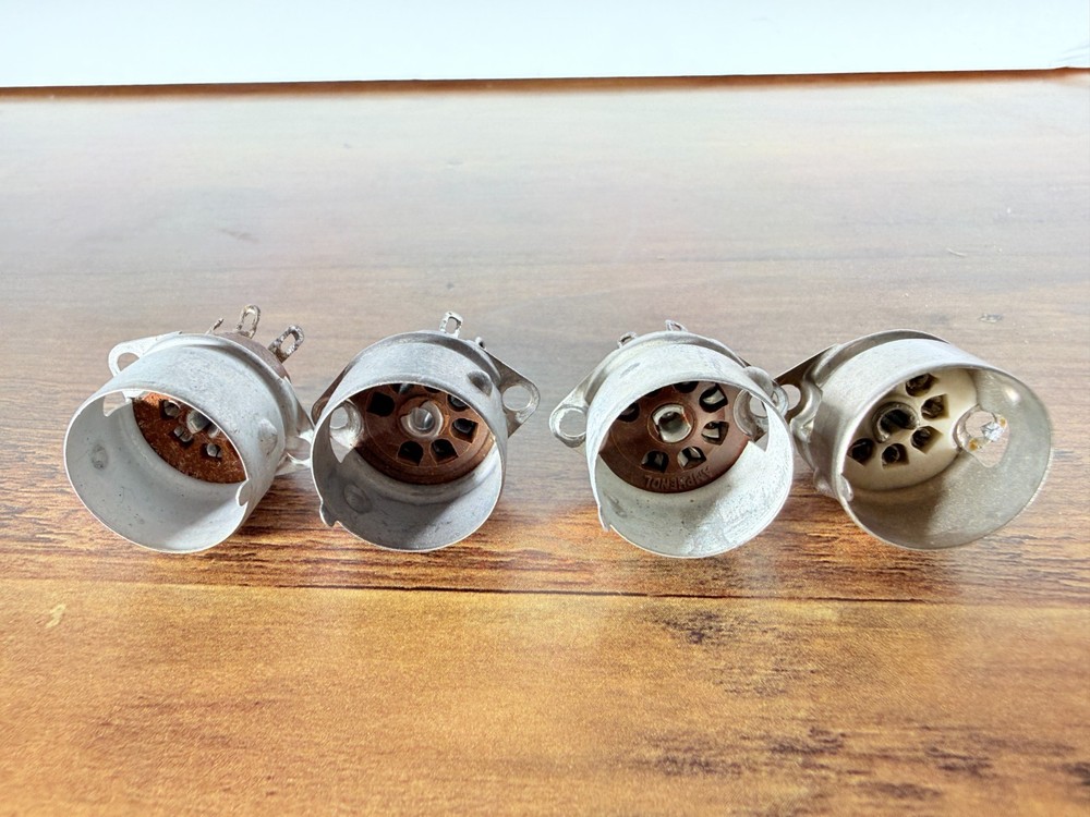 4 pcs 7-Pin Cinch USA Tube Sockets W/Shield Tube Amp Radio Guitar