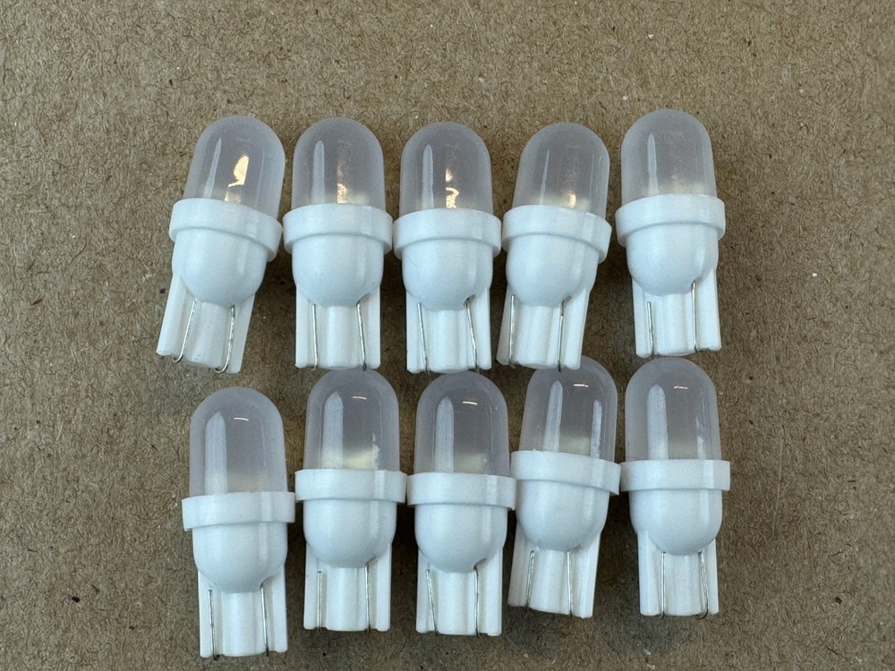 10 FROSTED Warm White 6V 6.3v 4v 5v 7v Wedge Lamp LED Light Bulbs AC/DC