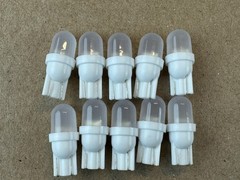 10 FROSTED Warm White 6V 6.3v 4v 5v 7v Wedge Lamp LED Light Bulbs AC/DC