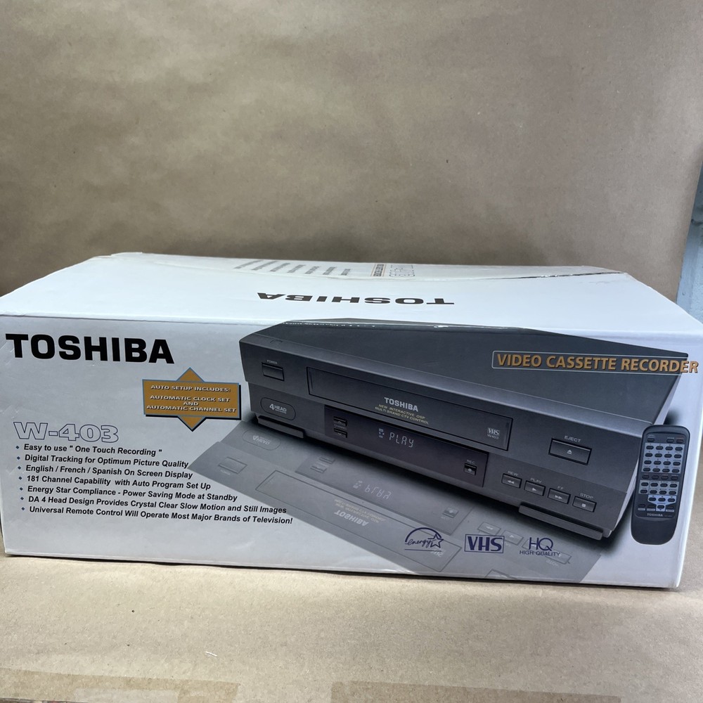Toshiba W-403 VCR Hi-Fi Video Cassette Recorder VHS Player Recorder NEW