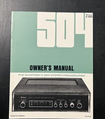 Vintage Original McIntosh C504 Stereo Preamplifier Manual, NEW