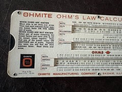 Vintage 1960’s Ohms Law & Parallel Resistance Calculator