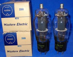 NOS / NIB Matched Pair Western Electric 350A Vacuum Tubes Same 1961 Date