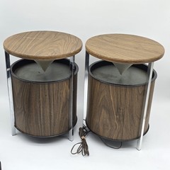 TESTED! Zenith Circle of Sound Speakers with Wood Grain / Round / Retro Omni-VTG