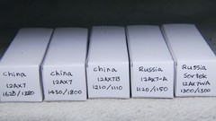 Five (5) 12AX7/ECC83 Made in China and Russia