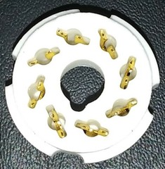 tube socket 8 pin octal PCB mount gold plated ceramic 12 pcs.6SN7 6CA7 EL34 6L6