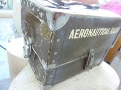 Vtg Aeronautical Radio Metal Carry Case, Olive Brown Unknown Brand