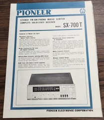 Pioneer SX-700T Receiver Service Manual – Original