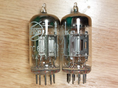 Pair of Marconi 12AX7 ECC83 Silver Plate Vacuum Tubes
