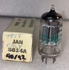 Sylvania JAN 5814A Short Grey Plate Vacuum Tube TV7 Tested Strong