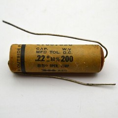 Lot of 3 Vintage 27007820 .22 MFD 200VDC Waxed Paper Capacitors | Outside Foil