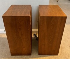 Pair of NICE Vintage Vtg Norelco 55 Tweed Music Speakers Tested LOOK G2U