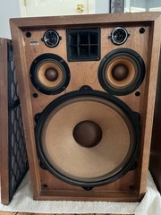 Pair Vintage 1970’s Pioneer CS-99A 5 -Way Wood Floor Lattice Speakers