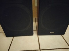Vintage Pair Technics SB-S407 3 Way 150 Watts Hi-Fi Speakers Tan Cabinet W/Grill