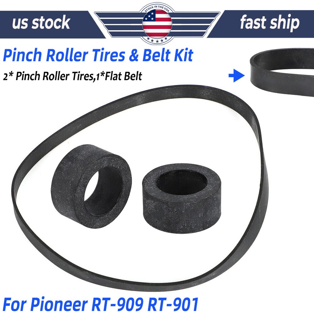 For Pioneer RT-909 RT-901 Pinch Roller Tires & Replacement Belt Kit Reel To Reel