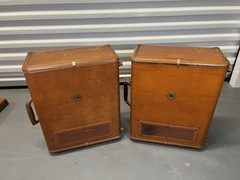 Pair of Vintage Ampex 620 Tube Amplifier Speaker Suitcase Powered FOR PARTS