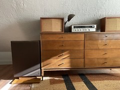 Vintage Bertagni SM-250 Speakers MCM 1960s Electroacoustic System Walnut 28×19
