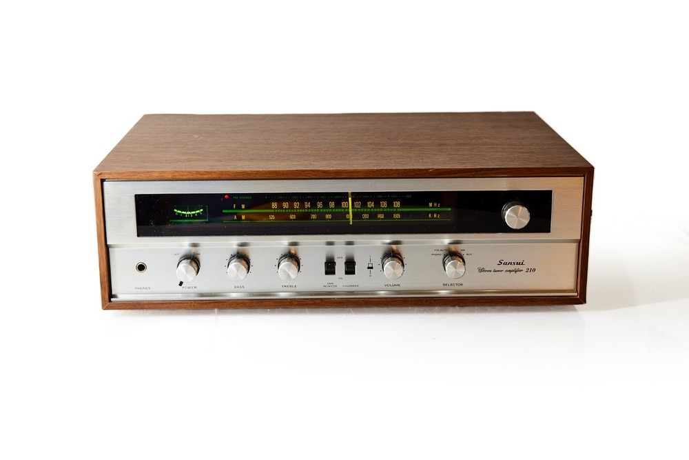 SANSUI 210 WORKS! 1970’s AM/FM Receiver SILVER FACE Japan Excellent Condition
