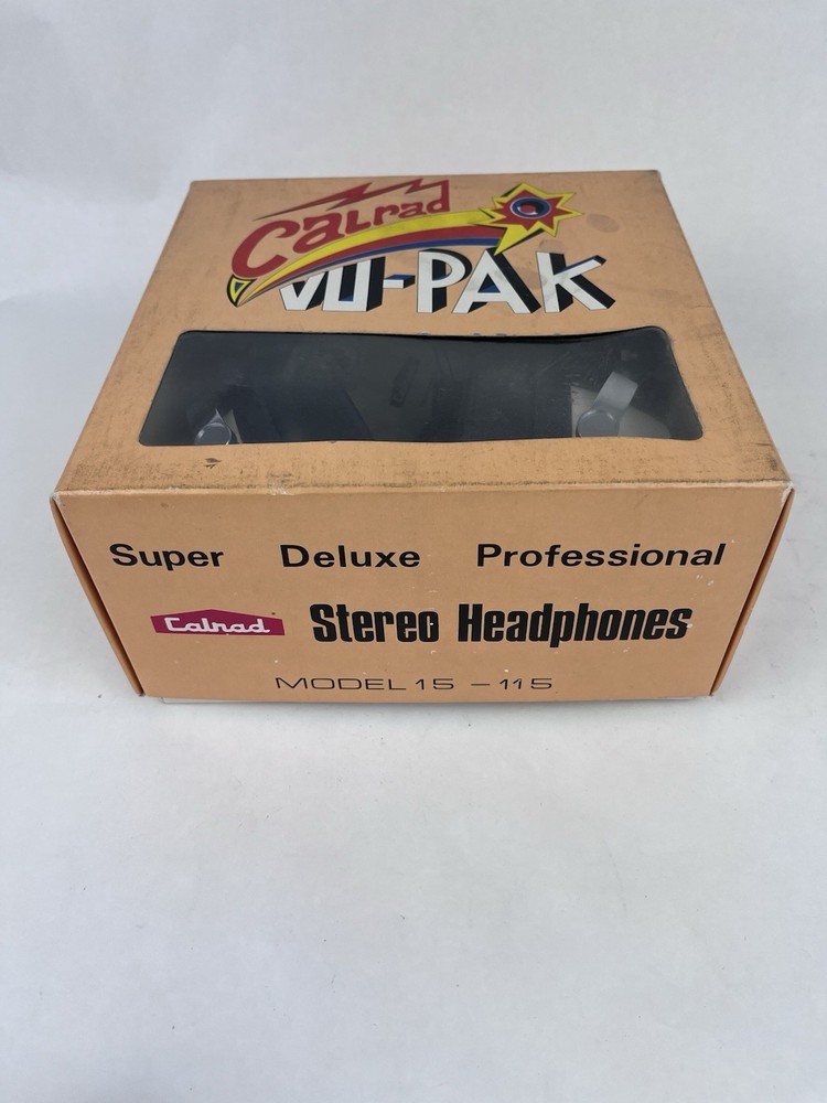 Calrad Stereo Super Deluxe Professional Headphones Model 15-115 W/ Box & Tested