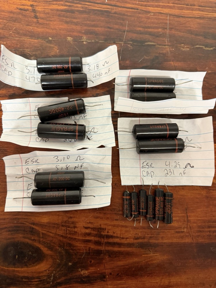 Vintage Sprague Black Beauty Mixed Capacitors Lot – All Tested Well from C22