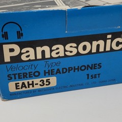 NOS Vintage Panasonic EAH-35 Velocity Type Stereo Headphones Retro Silver Black