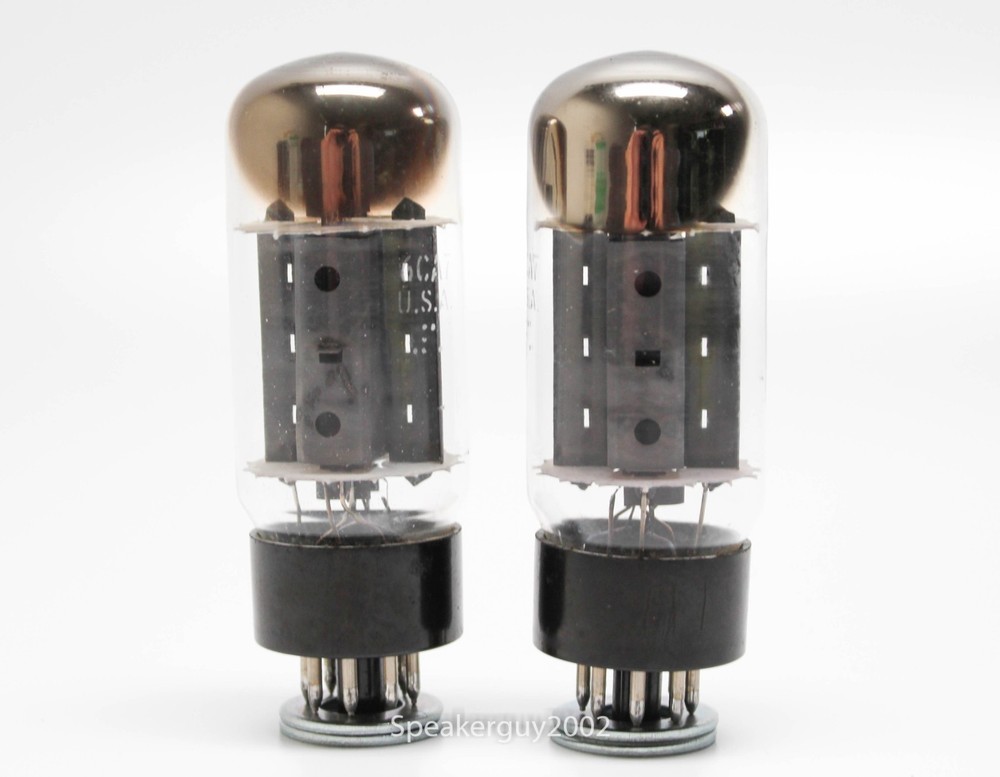 Matched Pair General Electric – GE Fat Bottle 6CA7 EL34 Vacuum Tubes — KT3