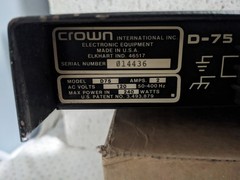VINTAGE CROWN D-75 STEREO AMPLIFIER D75 MADE IN USA 240 WATTS OLD SCHOOL COOL