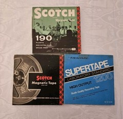 3 Used Reel to Reel Tapes 7″ 1200 ft Scotch & Realistic 1950s HITS Mitch Miller