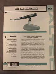 Vtg Original Altec 682B Omnidirectional Microphone Spec Sheet (A3)