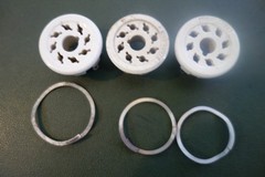 3 Ea 8 Pin USA Ceramic 8 Pin Tube Sockets with Rings NOS NEW