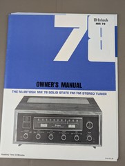 MCINTOSH MR78 SOLID STATE FM TUNER OWNERS MANUAL D0007